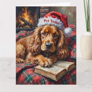 Carte Chapeau de Noël pour Cocker Spaniel pour le temps