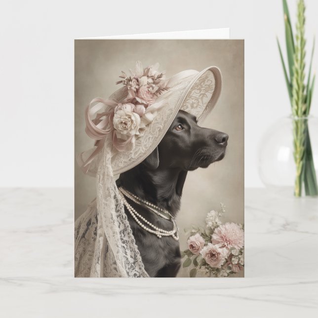 Carte Chapeau de Pâques Black Lab (Devant)