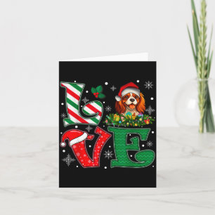 Carte Chapeau de Père Noël Amour Cavalier King Charles S