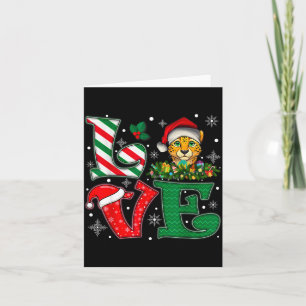 Carte Chapeau de Père Noël Amour Guépard Animal Noël Hom