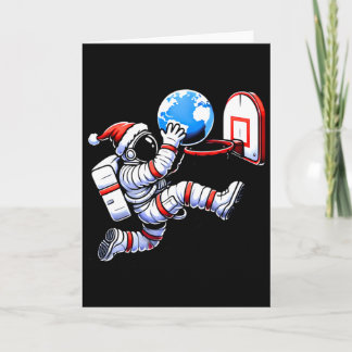 Carte Chapeau de Père Noël drôle Astronaute Dunking Terr