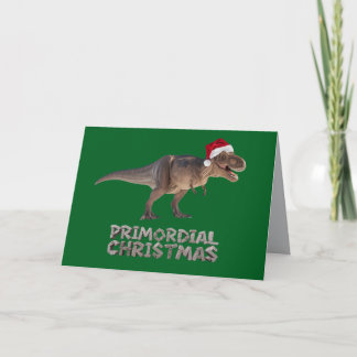 Carte Chapeau de père Noël T-Rex.