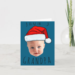 Carte Chapeau de Père Noël visage de bébé Photo de Noël