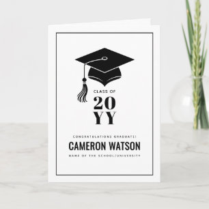 Carte Chapeau de remise de diplôme moderne personnalisé