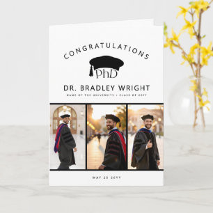 Carte Chapeau de remise des diplômes de doctorat personn
