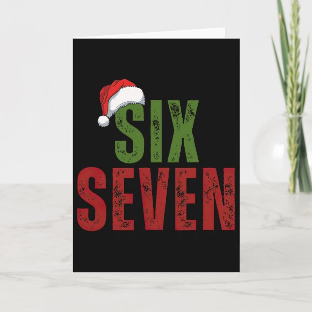 Carte Chapeau de Santa 6 7 Six Sept Génération Z Alpha A (Devant)