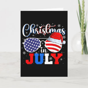 Carte Chapeau de Santa Noël en juillet Lunettes de solei