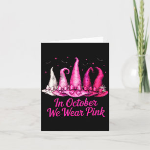 Carte Chapeau de sorcière à ruban rose cancer du sein Ha
