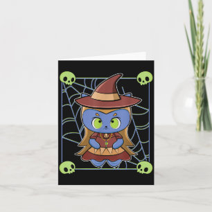 Carte Chapeau De Sorcière De Chat Noir Mignon Et Ésotéri