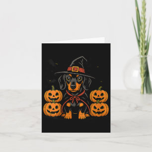Carte Chapeau de sorcière de chien de Dachshund d'Hallow