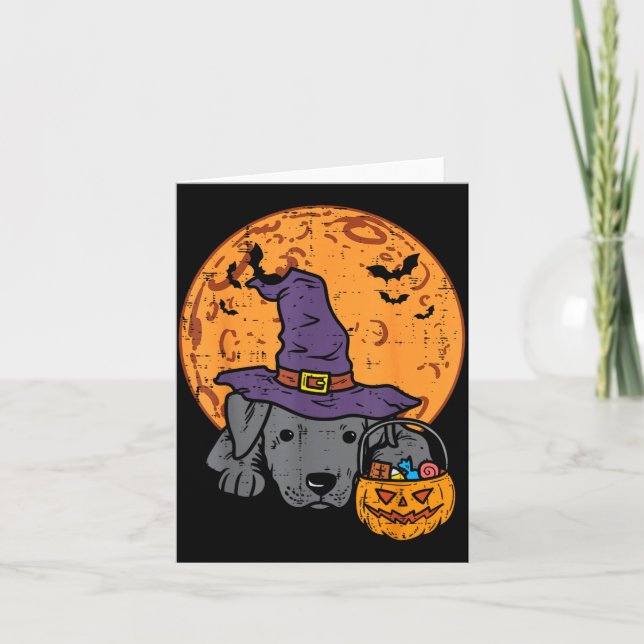 Carte Chapeau de sorcière de Pitbull Citrouille d'Hallow (Devant)