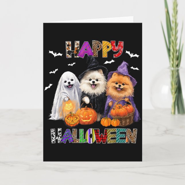 Carte Chapeau de sorcière d'Halloween de chien de Pembro (Devant)