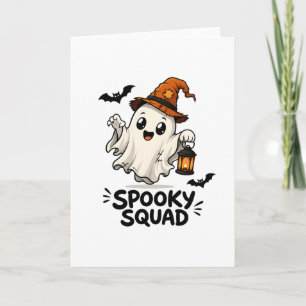 Carte Chapeau de sorcière fantôme mignon Halloween Boo C