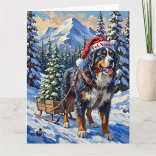 Carte Chapeau de traîneau d'arbre de Noël de Chien de Mo