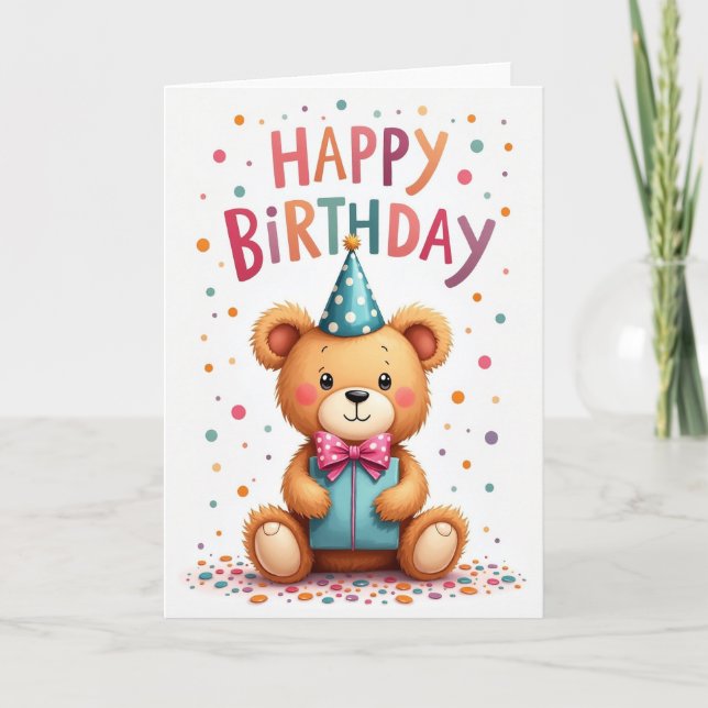 Carte Chapeau d'Ours Festif (Devant)