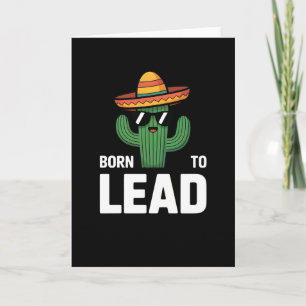 Carte chapeau drôle lunettes de soleil cactus Né pour Di
