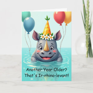 Carte Chapeau et ballons de fête d'anniversaire drôle de
