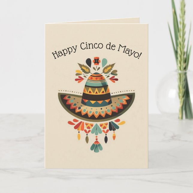 Carte Chapeau Mexicain Éditable Cinco de Mayo (Devant)