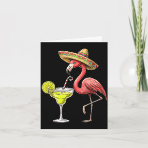 Carte chapeau mexicain flamant margarita cinco de mayo