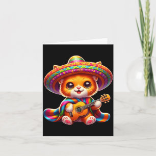 Carte Chapeau Mexicain Guitar Cinco de Mayo Chat Mignon