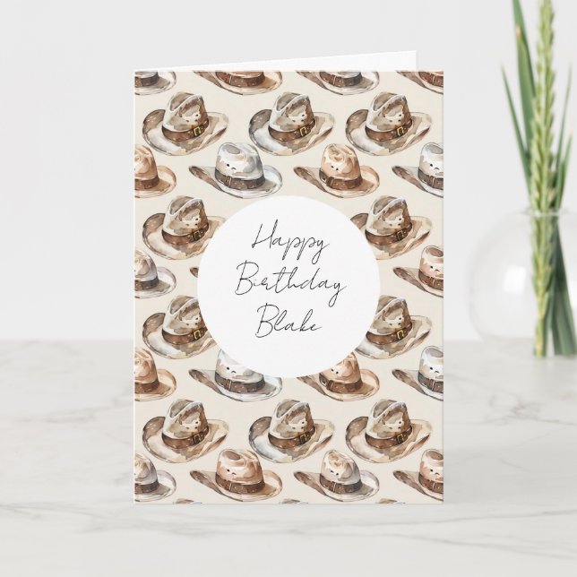 Carte Chapeaux d'Aventure Crème Marron Anniversaire (Devant)