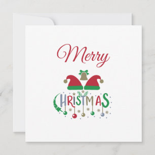 Carte Chapeaux de Père Noël Ornements Flocons de neige C