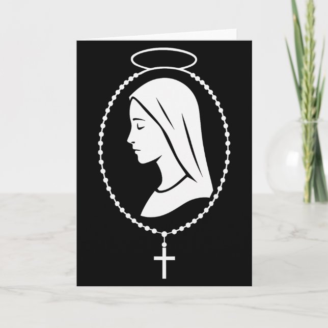 Carte Chapelet de la Vierge Marie - Art de prière cathol (Devant)