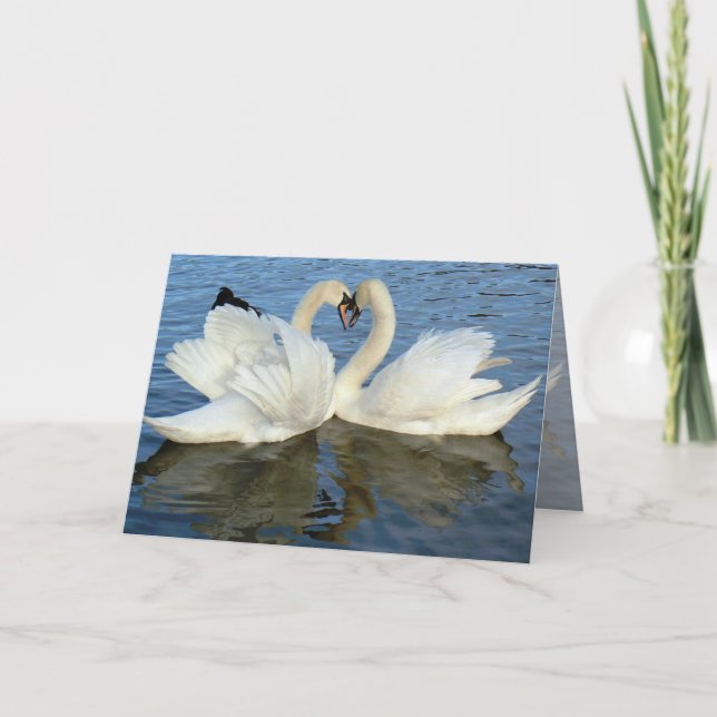 Carte Chaperoned Swan Heart Love (Devant)