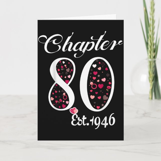 Carte Chapitre 80 est 1946 joyeux 80e anniversaire cadea (Devant)
