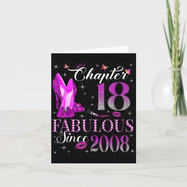 Carte Chapter 18 Fabulous Since 2008 18th Birthday Gift  (Devant)