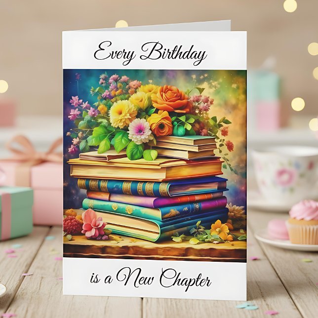 Carte Chaque anniversaire est un nouveau chapitre | Livr (Créateur téléchargé)
