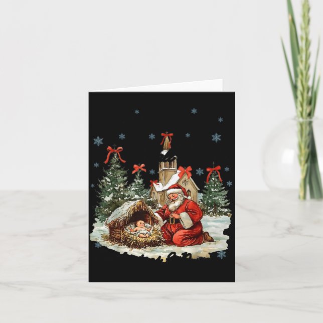 Carte Chaque genou fléchira Scène de noël drôle de la Na (Devant)