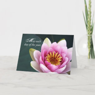 Carte Chaque Jour Fleur Rose Anniversaire