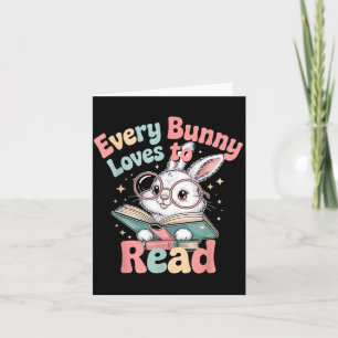 Carte Chaque lapin adore lire une mignonne conception de