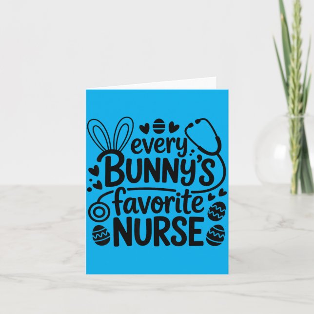 Carte Chaque lapin préféré infirmière lapin de Pâques RN (Devant)