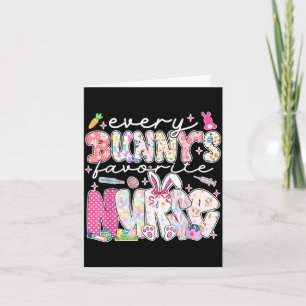 Carte Chaque lapin préféré infirmière mignon lapin de Pâ