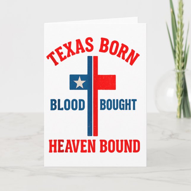 Carte Char-Tank Croix Texas Né, Sang Acheté, Ciel Borné  (Devant)