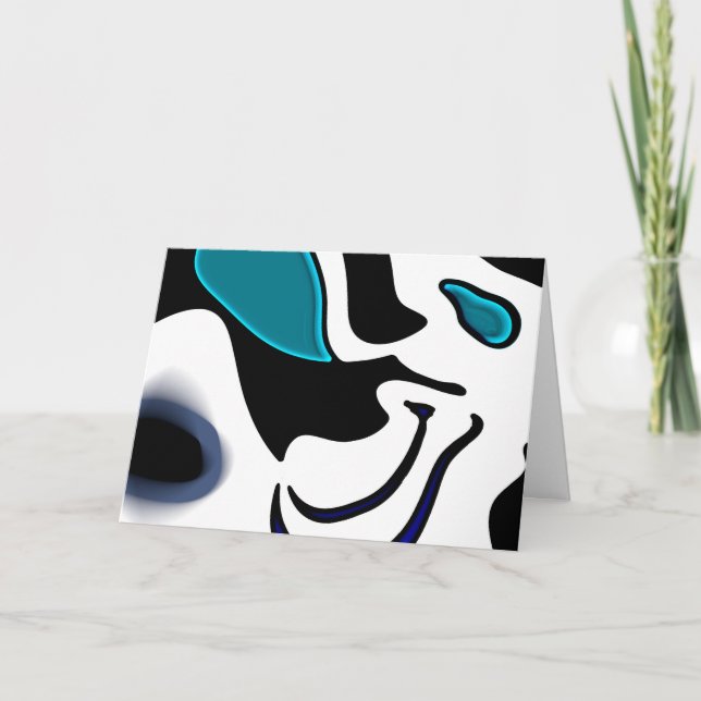 Carte Charge de profondeur : noir, blanc et bleu Abstrai (Devant)