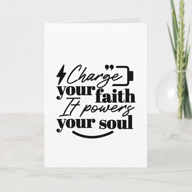 Carte Charge Your Faith – Christian Inspirational Quote  (Devant)