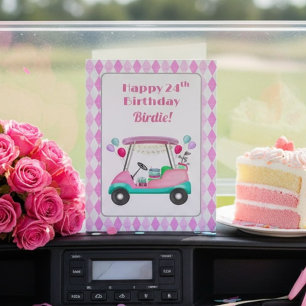 Carte Chariot de fête de golf élégant pour femmes 24e an
