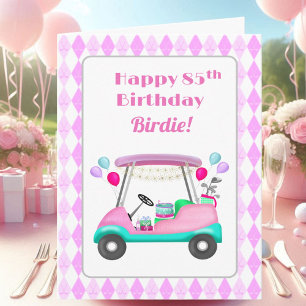 Carte Chariot de fête de golf élégant pour femmes 85e an