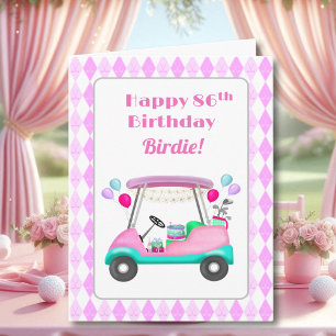 Carte Chariot de fête de golf élégant pour femmes 86e an