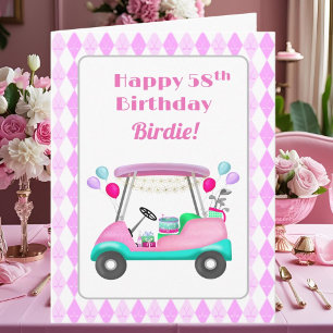 Carte Chariot de fête de golf pour femmes élégantes 58e 