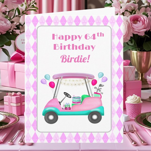 Carte Chariot de fête de golf pour femmes élégantes 64e  (Créateur téléchargé)