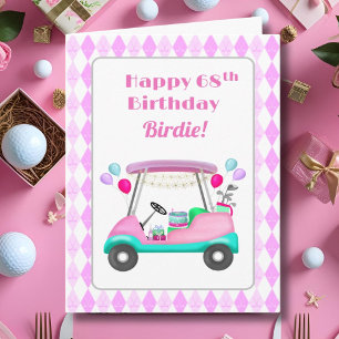 Carte Chariot de fête de golf pour femmes élégantes 68e