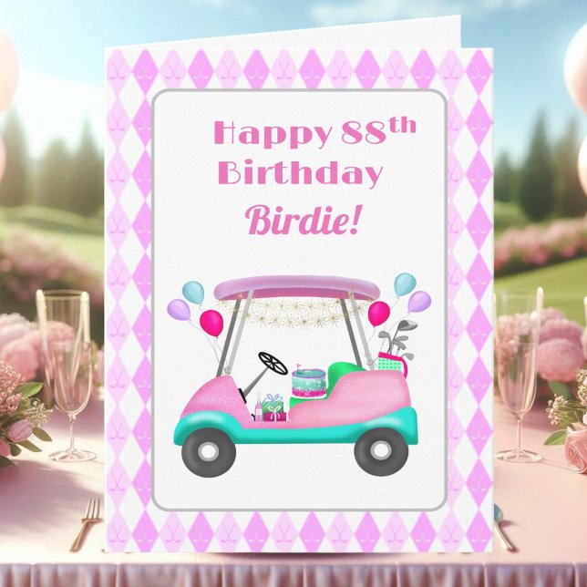 Carte Chariot de fête de golf pour femmes élégantes 88e  (Créateur téléchargé)