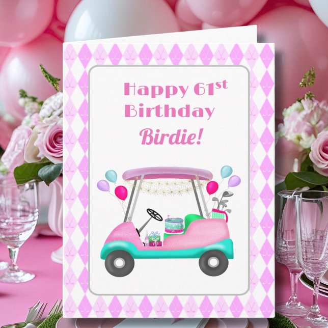 Carte Chariot de fête élégant pour femmes golfeuses 61e  (Créateur téléchargé)