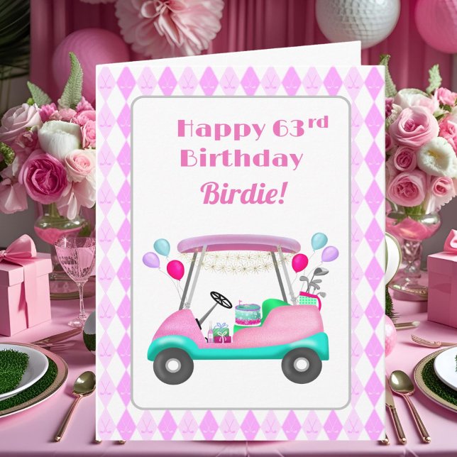 Carte Chariot de fête élégant pour femmes golfeuses 63e  (Créateur téléchargé)