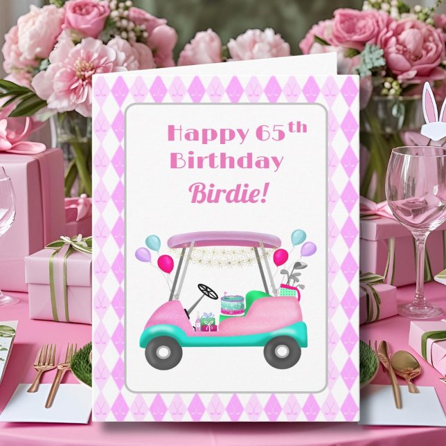 Carte Chariot de fête élégant pour femmes golfeuses 65e  (Créateur téléchargé)