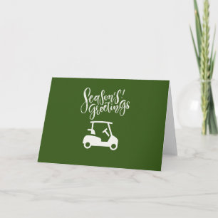 Carte  Chariot de golf avec Noël de voeux de saison     